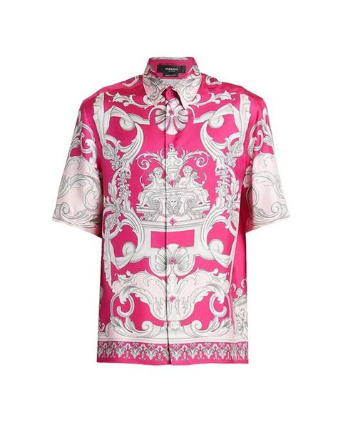 versace pink silk shirt|Versace silk shirt vintage.